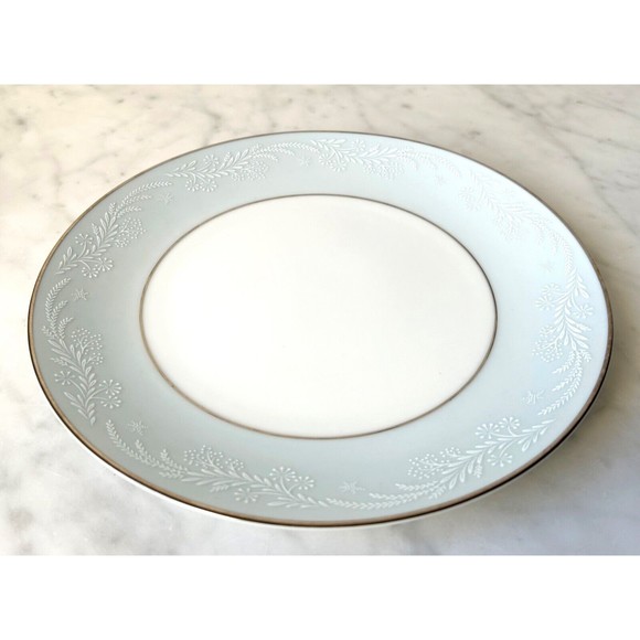 Bread Butter Plate Vintage Noritake China Laureate Japan 5651 Blue White Silver - Picture 3 of 4